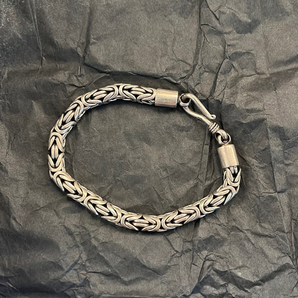 David Yurman unisex silver bracelet, hook clasp